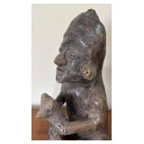 LL - Big Pre-Colombian Style Figurine with 2 Framed Prints
