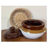LL - Four Vintage Gailstyn Ceramic Crocks With Lids - Taiwan, Brown & White Glaze