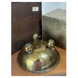 LL - Vintage Brass Bowl, Brass Cube & Dresser Box