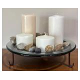 LL - Candle & Rock Decor Centerpiece