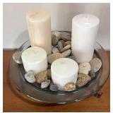 LL - Candle & Rock Decor Centerpiece
