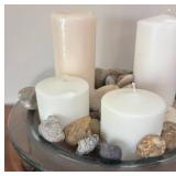 LL - Candle & Rock Decor Centerpiece