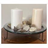 LL - Candle & Rock Decor Centerpiece