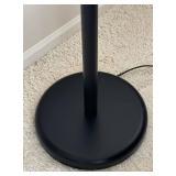 P - Floor Lamp - Black Metal Stem with White Frosted Shade