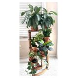 P - Vintage Wooden Multi Tier Plant Stand