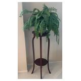 LR - Vintage Plant Stand with Faux Greenery