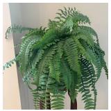 LR - Vintage Plant Stand with Faux Greenery