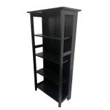 O - Black 5-Shelf Bookcase