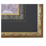 O - Leopard Print Framed Artwork  with Diamond Tile Background