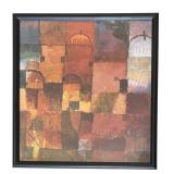 O - Red and White Domes Print by Paul Klee