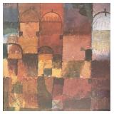 O - Red and White Domes Print by Paul Klee