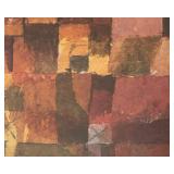 O - Red and White Domes Print by Paul Klee