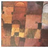 O - Red and White Domes Print by Paul Klee