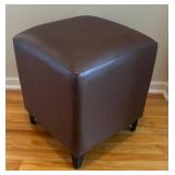 O - Crate & Barrel Leather Footstool