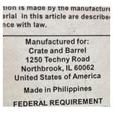 O - Crate & Barrel Leather Footstool