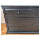 K - Black Wood 6-Drawer Dresser
