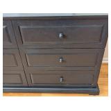 K - Black Wood 6-Drawer Dresser