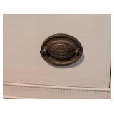 LL - Vintage Cream Painted Wood Dresser - Curved Front