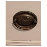 LL - Vintage Cream Painted Wood Dresser - Curved Front