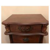 ML - Wooden Jewelry Armoire - Carved Columns & Mirror Lid