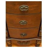 ML - Wooden Jewelry Armoire - Carved Columns & Mirror Lid