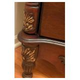 ML - Wooden Jewelry Armoire - Carved Columns & Mirror Lid
