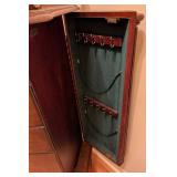 ML - Wooden Jewelry Armoire - Carved Columns & Mirror Lid