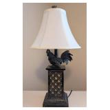 ML - Rooster Table Lamp - Black Rooster with Cream Shade