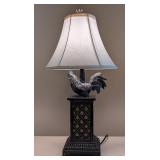 ML - Rooster Table Lamp - Black Rooster with Cream Shade