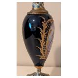 LL - Pair of Vintage Vases - Sevres-Style Pair, Champlevé Enamel