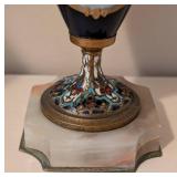 LL - Pair of Vintage Vases - Sevres-Style Pair, Champlevé Enamel