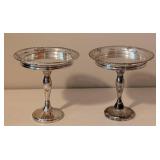 LL - Vintage Sterling Weighted Compote Dishes (Pair)