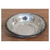 LL - Vintage Sterling Silver Bowl - Beaded Rope Edge