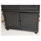LL - Black Wood Entertainment Cabinet, Crown Molding