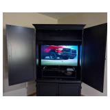 LL - Black Wood Entertainment Cabinet, Crown Molding