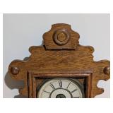 LL - Vintage New Haven Clock Co. Mantel Clock - Carved Oak Case