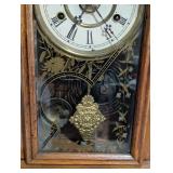 LL - Vintage New Haven Clock Co. Mantel Clock - Carved Oak Case