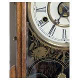 LL - Vintage New Haven Clock Co. Mantel Clock - Carved Oak Case