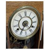 LL - Vintage New Haven Clock Co. Mantel Clock - Carved Oak Case