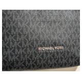 LL - Michael Kors Black Signature MK Monogram Tote with Silver Chain