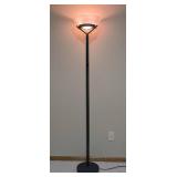 LL - Floor Lamp, Black Metal with Frosted Glass Shade