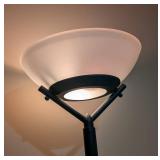 LL - Floor Lamp, Black Metal with Frosted Glass Shade