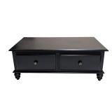 LL - Riverside Black Wood Coffee Table with 2 Drawers