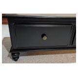 LL - Riverside Black Wood Coffee Table with 2 Drawers