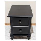 LL - Riverside Black Wood Side Table - 2-Drawer Nightstand