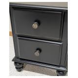 LL - Riverside Black Wood Side Table - 2-Drawer Nightstand
