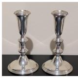 LL - Pair of Vintage Sterling Silver Weighted Candle Holders