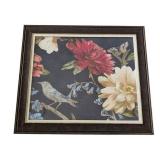 LL - Blue Bird Flower - Framed Floral Print