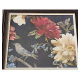 LL - Blue Bird Flower - Framed Floral Print