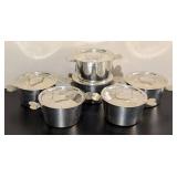 LL - Set of Six Cordon Bleu French Tinned Charlotte Cake Pans/Souffle Pans